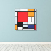 Piet Mondrian - Compositie met groot rood vlak Canvas Afdruk (Insitu (Houten vloer))