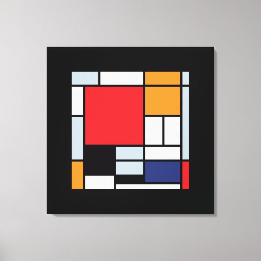 Piet Mondrian - Compositie met groot rood vlak Canvas Afdruk (Voorkant)