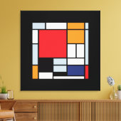 Piet Mondrian - Compositie met groot rood vlak Canvas Afdruk (Insitu (Woonkamer))