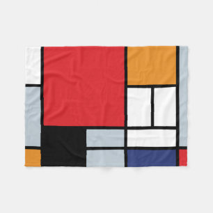 Piet Mondrian - Compositie met groot rood vlak Fleece Deken