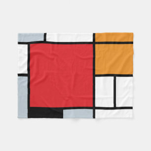 Piet Mondrian - Compositie met groot rood vlak Fleece Deken