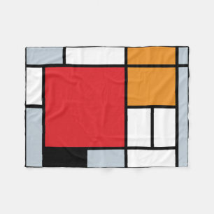 Piet Mondrian - Compositie met groot rood vlak Fleece Deken