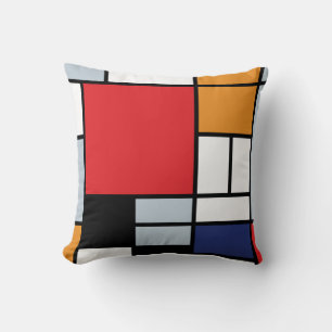 Piet Mondrian - Compositie met groot rood vlak Kussen