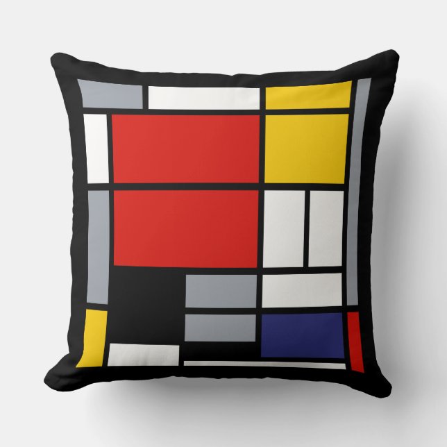 Piet Mondrian, Compositie met groot rood vlak Kussen (Voorkant)