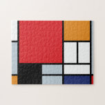 Piet Mondrian - Compositie met groot rood vlak Legpuzzel<br><div class="desc">Dit olieverfschilderij op doek uit 1920 toont een compositie met zwarte,  rode,  grijze,  gele (oranje) en blauwe blokken in een stijl die bekend werd als De Stijl of Neo-Plasticisme.</div>