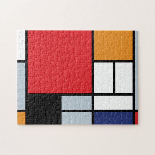 Piet Mondrian - Compositie met groot rood vlak Legpuzzel (Horizontaal)
