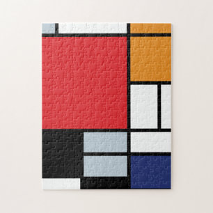 Piet Mondrian - Compositie met groot rood vlak Legpuzzel