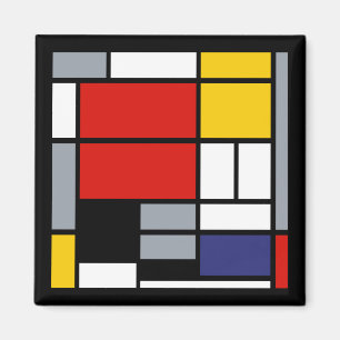 Piet Mondrian, Compositie met groot rood vlak Magneet