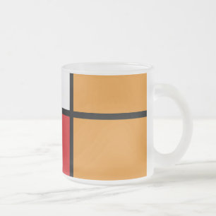 Piet Mondrian - Compositie met groot rood vlak Matglas Koffiemok