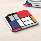 Piet Mondrian - Compositie met groot rood vlak Onderzetter (Linkerzijde)