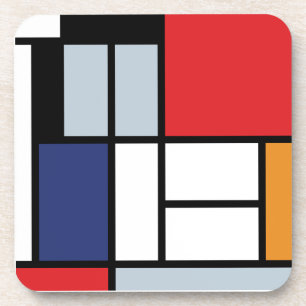 Piet Mondrian - Compositie met groot rood vlak Onderzetter