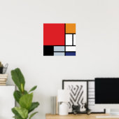 Piet Mondrian - Compositie met groot rood vlak Poster (Thuiskantoor)