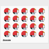 Piet Mondrian - Compositie met groot rood vlak Ronde Sticker (Vel)