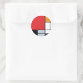 Piet Mondrian - Compositie met groot rood vlak Ronde Sticker (Tas)