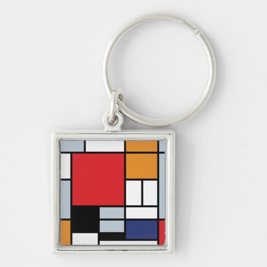 Piet Mondrian - Compositie met groot rood vlak Sleutelhanger (Voorkant)