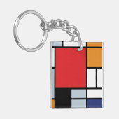 Piet Mondrian - Compositie met groot rood vlak Sleutelhanger (Voorkant Links)