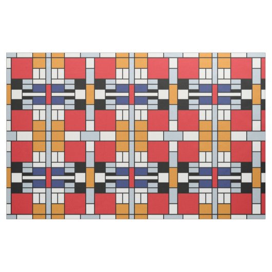 Piet Mondrian - Compositie met groot rood vlak Stof (Fat Quarter)