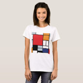 Piet Mondrian - Compositie met groot rood vlak T-shirt (Voorkant volledig)