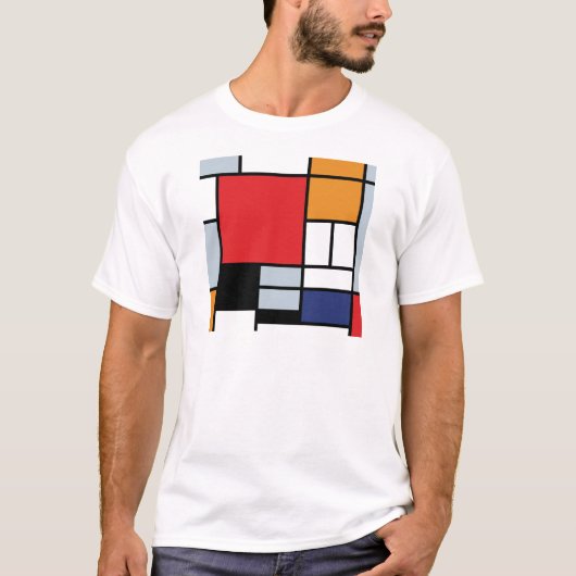 Piet Mondrian - Compositie met groot rood vlak T-shirt (Voorkant)