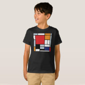 Piet Mondrian - Compositie met groot rood vlak T-shirt (Voorkant volledig)