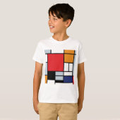 Piet Mondrian - Compositie met groot rood vlak T-shirt (Voorkant volledig)