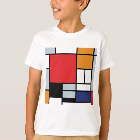Piet Mondrian - Compositie met groot rood vlak T-shirt (Voorkant)