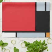 Piet Mondrian - Compositie met groot rood vlak Theedoek (Gevouwen)