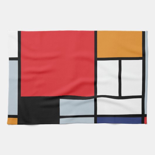 Piet Mondrian - Compositie met groot rood vlak Theedoek (Horizontaal)