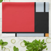 Piet Mondrian - Compositie met groot rood vlak Theedoek (Gevouwen)