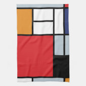 Piet Mondrian - Compositie met groot rood vlak Theedoek (Verticaal)