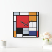 Piet Mondrian - Compositie met groot rood vlak Vierkante Klok (Huis)