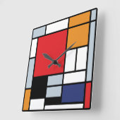 Piet Mondrian - Compositie met groot rood vlak Vierkante Klok (Hoek)