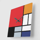 Piet Mondrian - Compositie met groot rood vlak Vierkante Klok (Hoek)