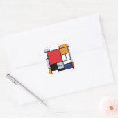 Piet Mondrian - Compositie met groot rood vlak Vierkante Sticker (Envelop)