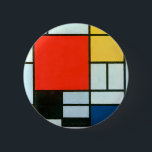 Piet Mondrian Compositie Ronde Button 5,7 Cm<br><div class="desc">Samenstelling met rood,  geel,  blauw en zwart,  geschilderd door Piet Mondriaan in 1921.</div>
