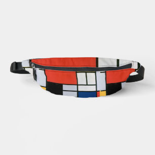 Piet Mondrian Compositie Rood Geel Blauw Print Heuptasje