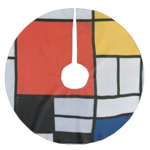 Piet Mondrian Compositie Rood Geel Blauw Print Kerstboom Rok