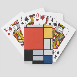 Piet Mondrian Compositie Rood Geel Blauw Print Pokerkaarten