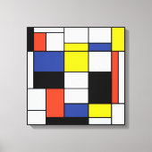 Piet Mondrian Composition A - Abstracte moderne ku Canvas Afdruk (Voorkant)