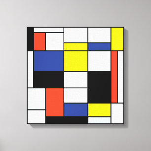 Piet Mondrian Composition A - Abstracte moderne ku Canvas Afdruk