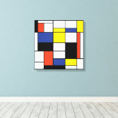 Piet Mondrian Composition A - Abstracte moderne ku Canvas Afdruk (Insitu (Houten vloer))