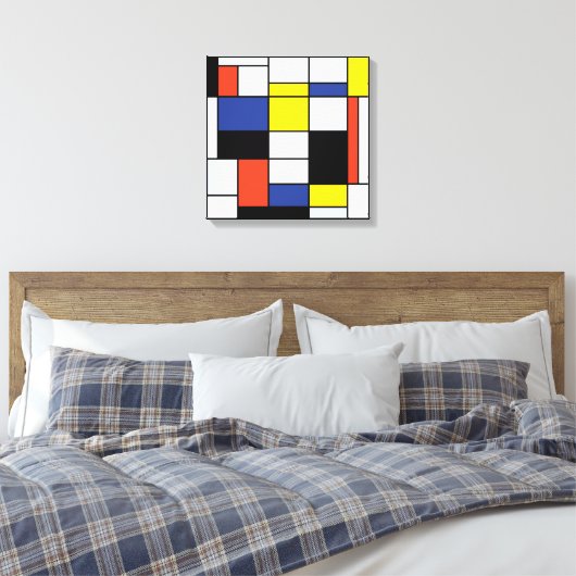 Piet Mondrian Composition A - Abstracte moderne ku Canvas Afdruk (Insitu (Slaapkamer))