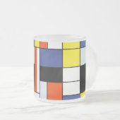 Piet Mondrian Composition A - Abstracte moderne ku Matglas Koffiemok (Voorkant rechts)