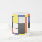 Piet Mondrian Composition A - Abstracte moderne ku Matglas Koffiemok (Voorkant links)