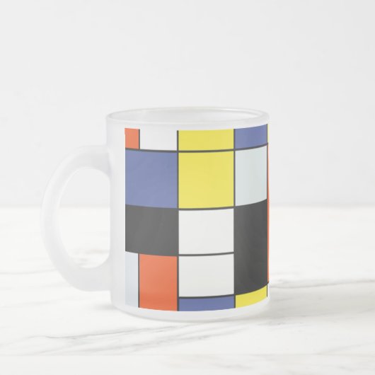 Piet Mondrian Composition A - Abstracte moderne ku Matglas Koffiemok (Links)