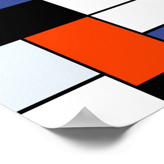Piet Mondrian Composition A - Abstracte moderne ku Poster (Hoek)