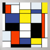 Piet Mondrian Composition A - Abstracte moderne ku Poster (Voorkant)