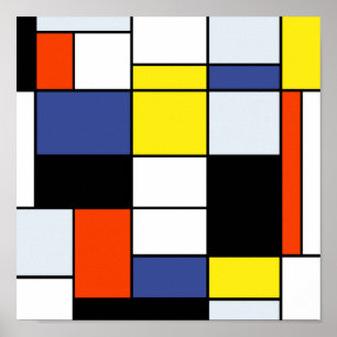 Piet Mondrian Composition A - Abstracte moderne ku Poster