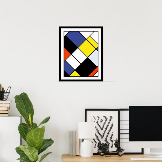 Piet Mondrian Composition A - Abstracte moderne ku Poster (Thuiskantoor)