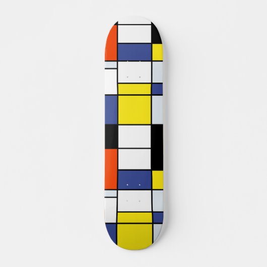 Piet Mondrian Composition A - Abstracte moderne ku Skateboard (Voorkant)